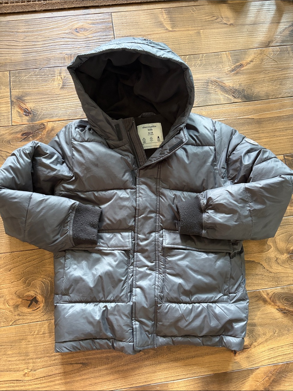 Kids Hooded Puffer Jacket - Gray